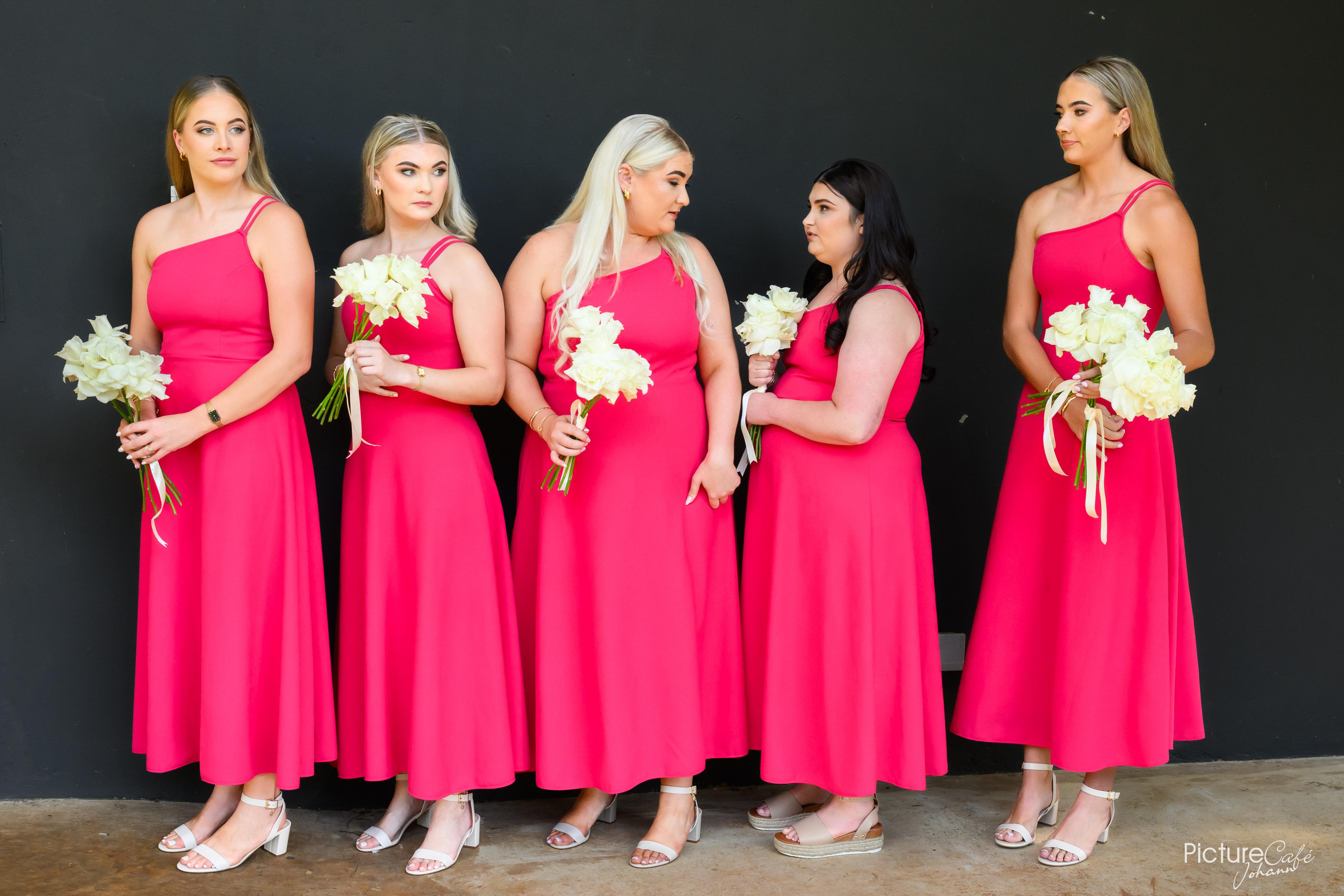 Pink bridesmaid dresses client photo